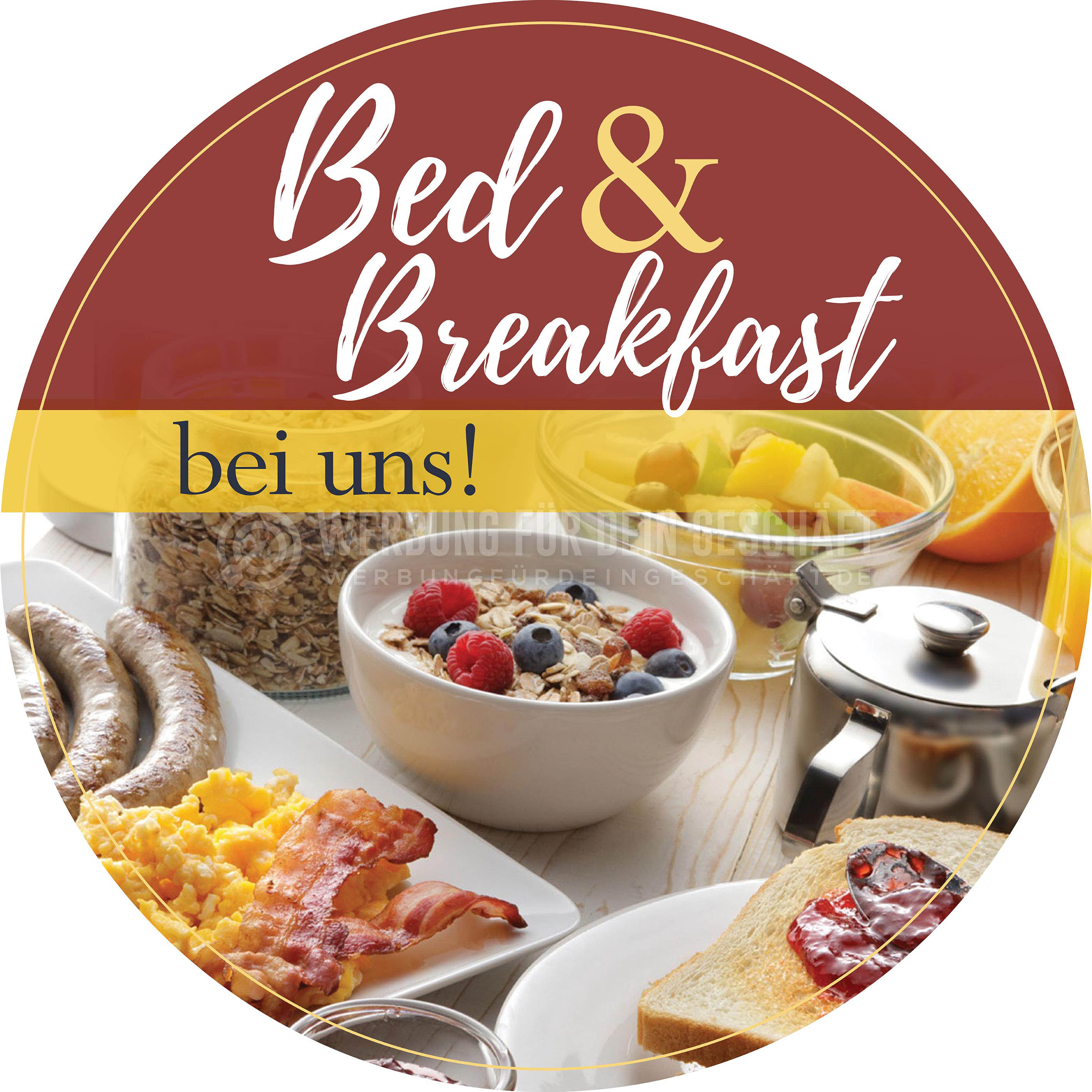 Rund | Bed & Breakfast bei uns Poster | Werbeplakat | Rundformat