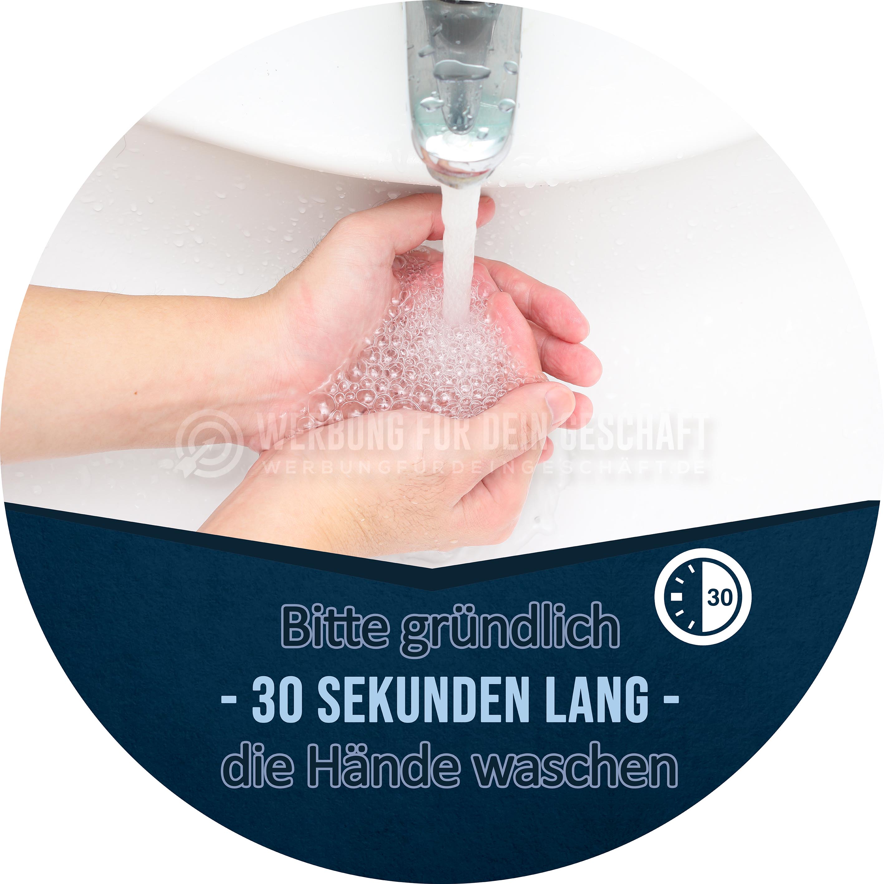 Rund | Bitte gründlich die Hände waschen Poster | Plakat | Rundformat