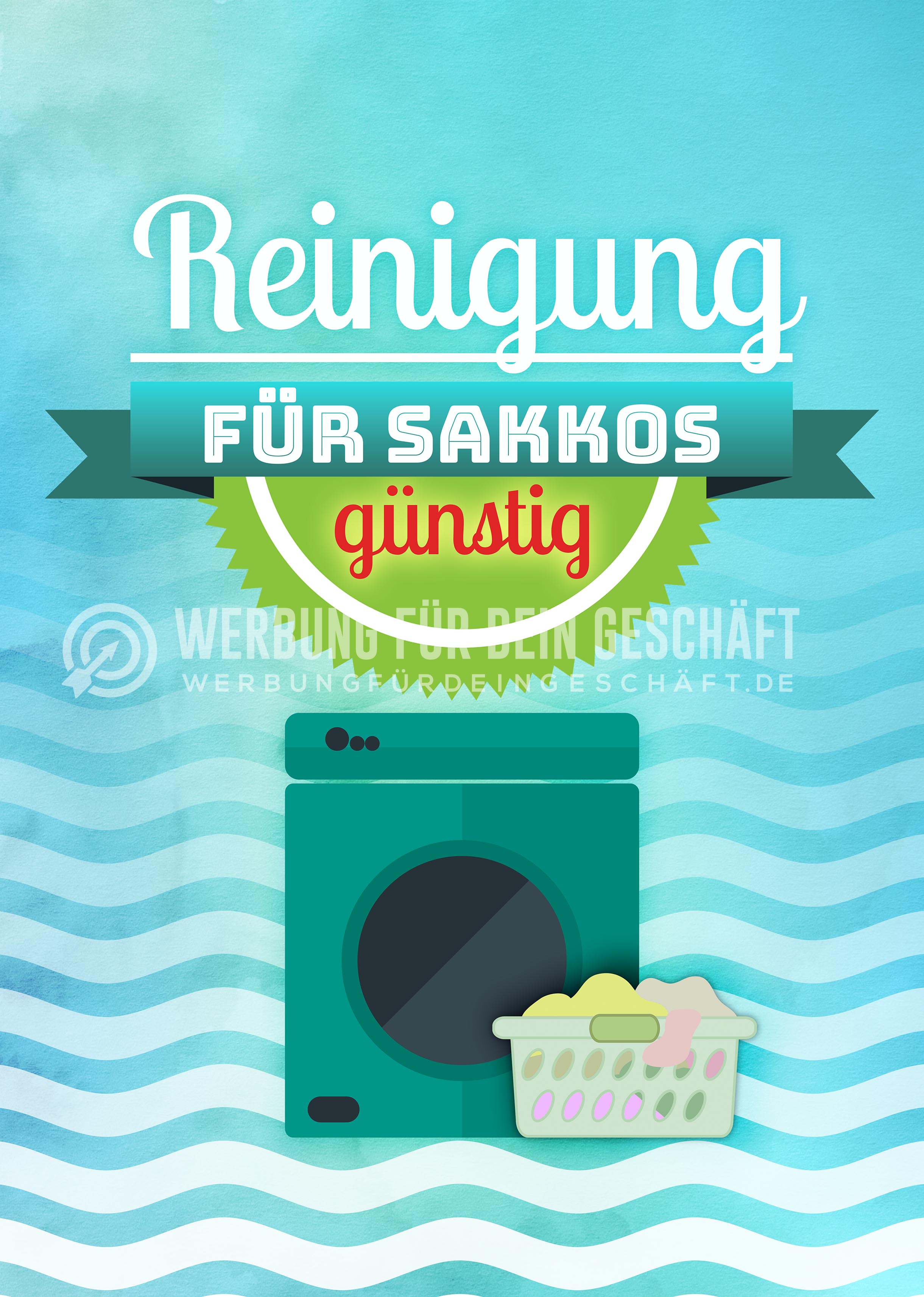 Reinigung für Sakkos Plakatwerbung | Poster auch in DIN A 0