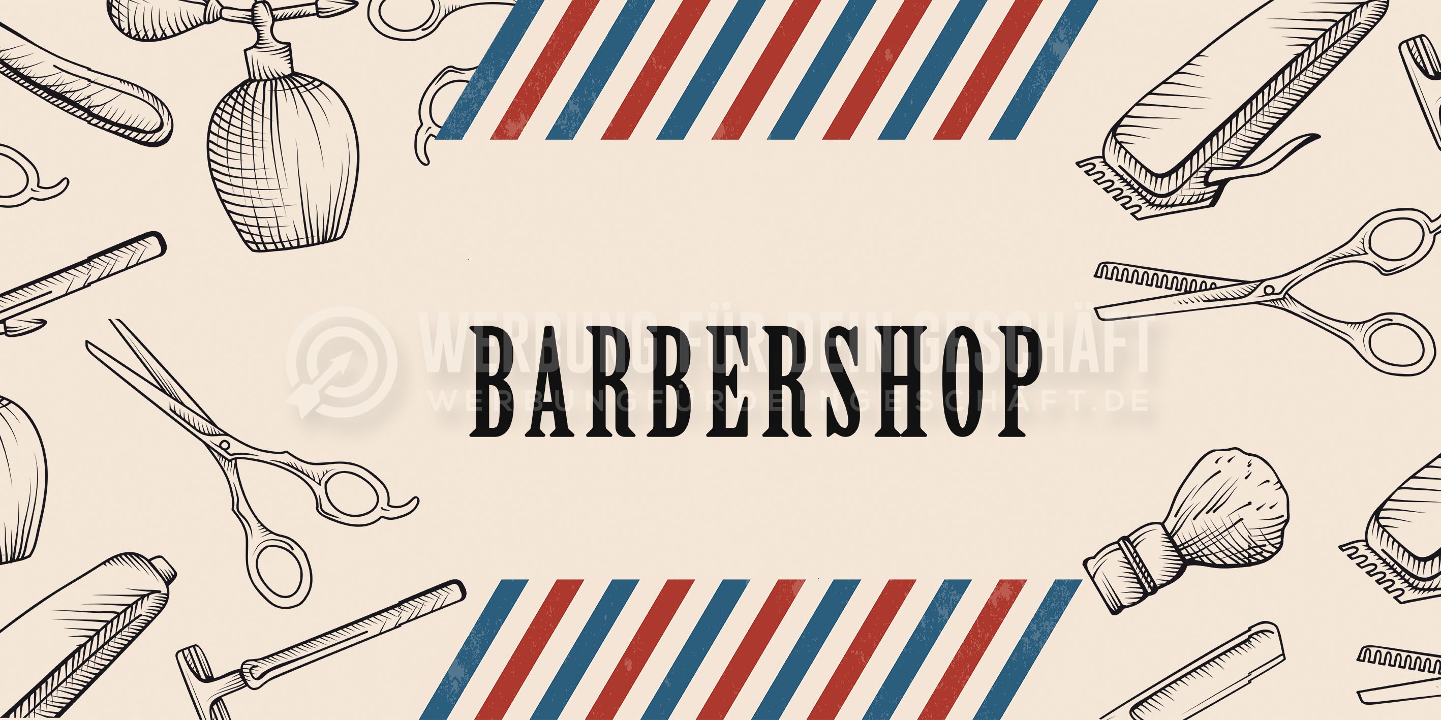 2:1 | Barbershop Werbeplakat kaufen | Werbung für Plakatständer | 2 zu 1 Format