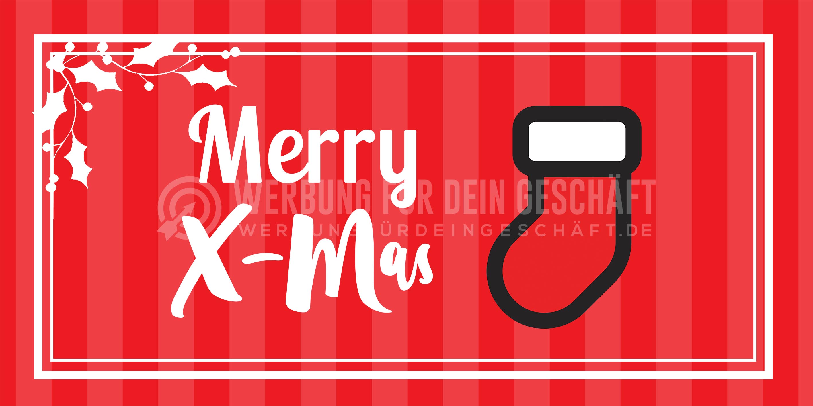 2:1 | Merry X-Mas Plakat | Werbebanner für Weihnachten | 2 zu 1 Format