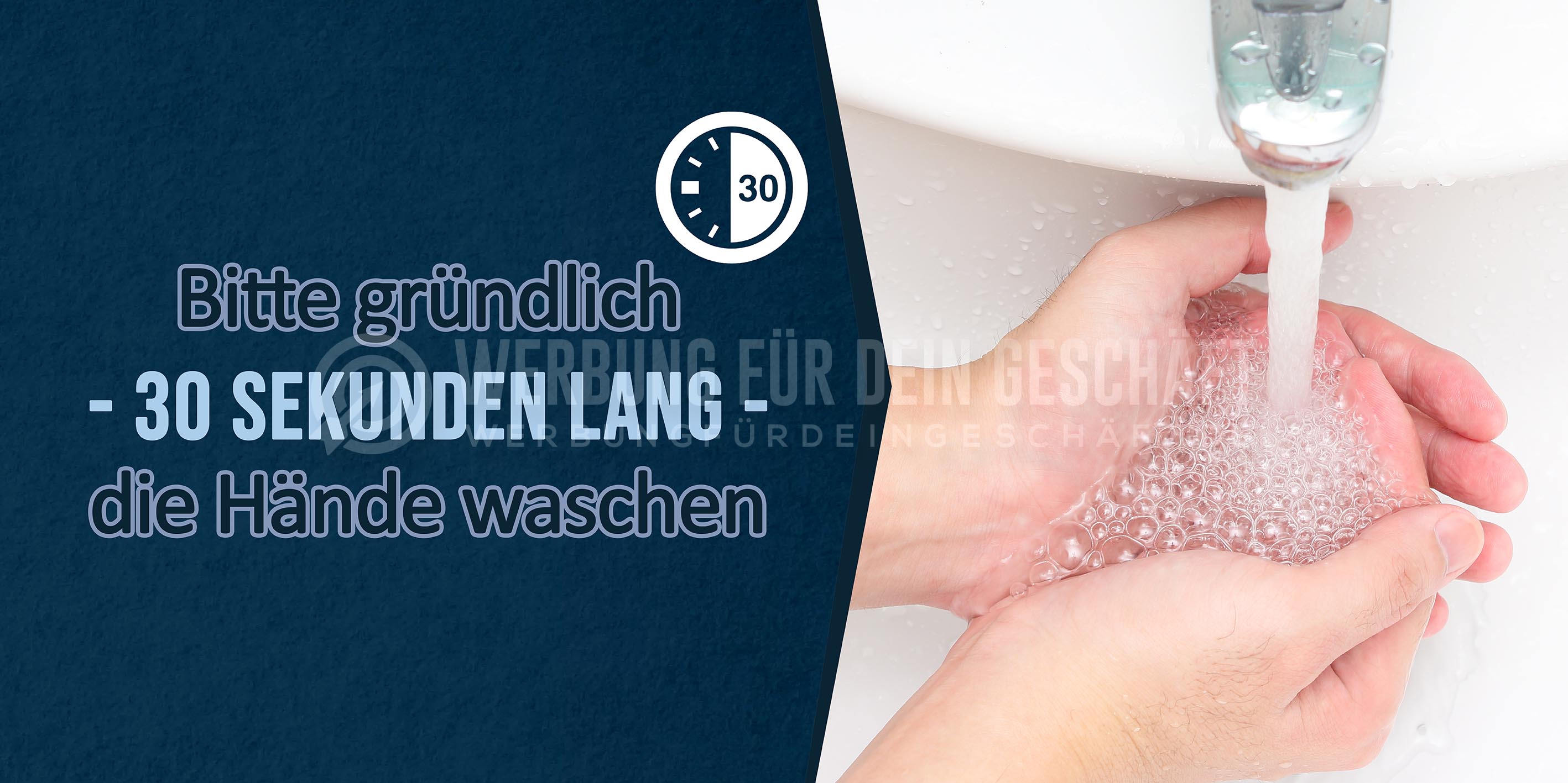 2:1 | Bitte gründlich die Hände waschen Poster | Plakat | 2 zu 1 Format