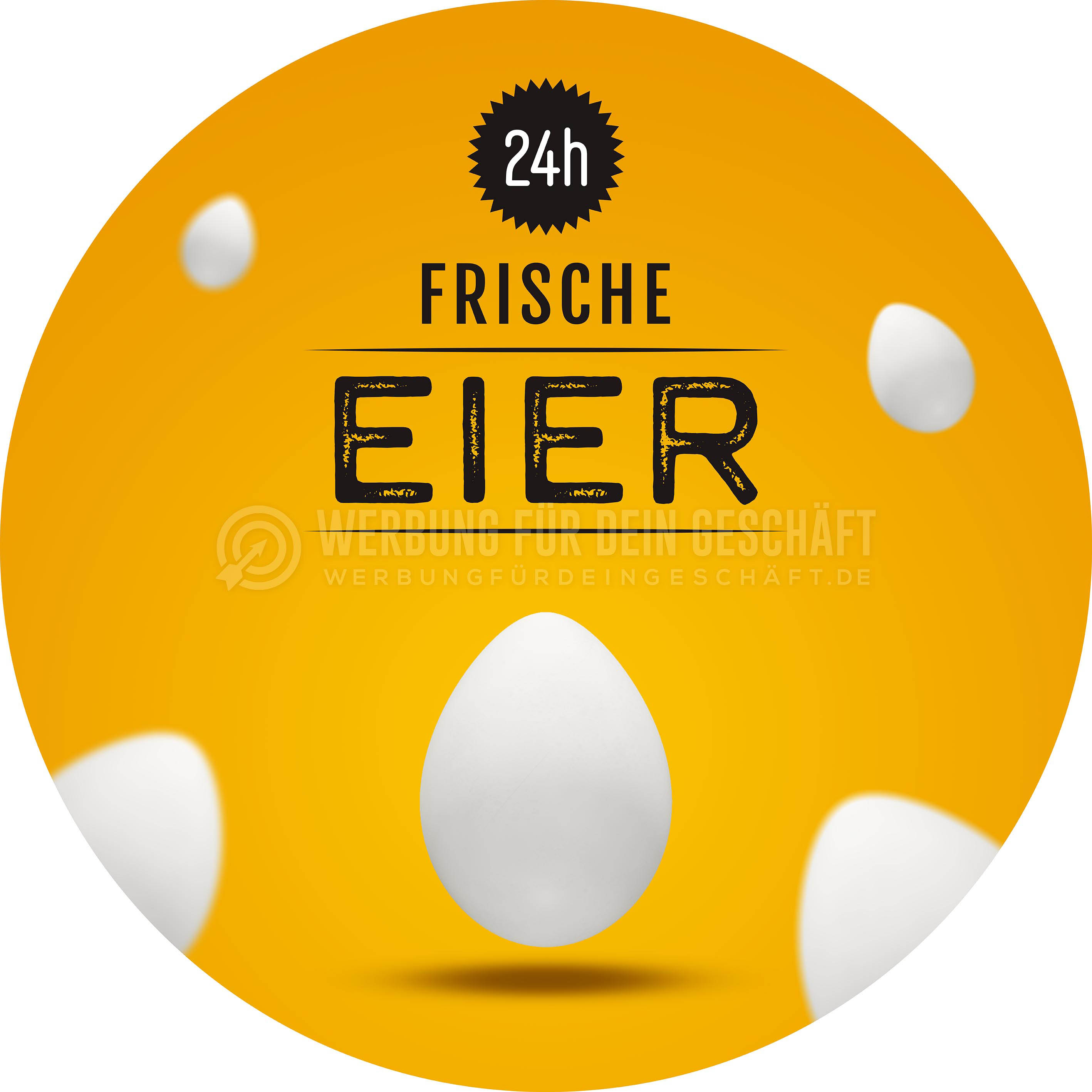 Rund | 24h frische Eier Werbeplakat | Poster| Rundformat