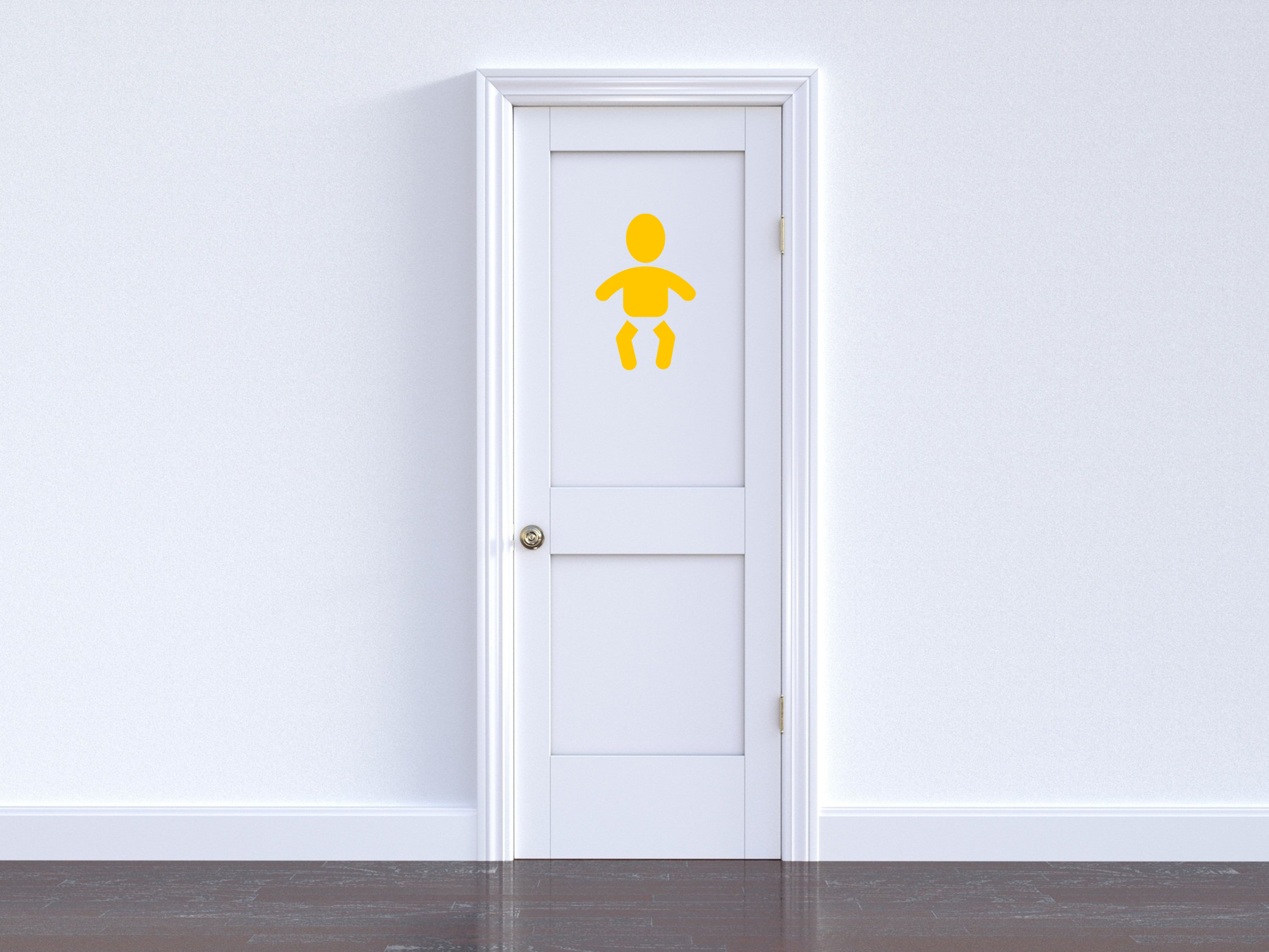 Toiletten Aufkleber | Baby Klassisch | Kleinkind gelb