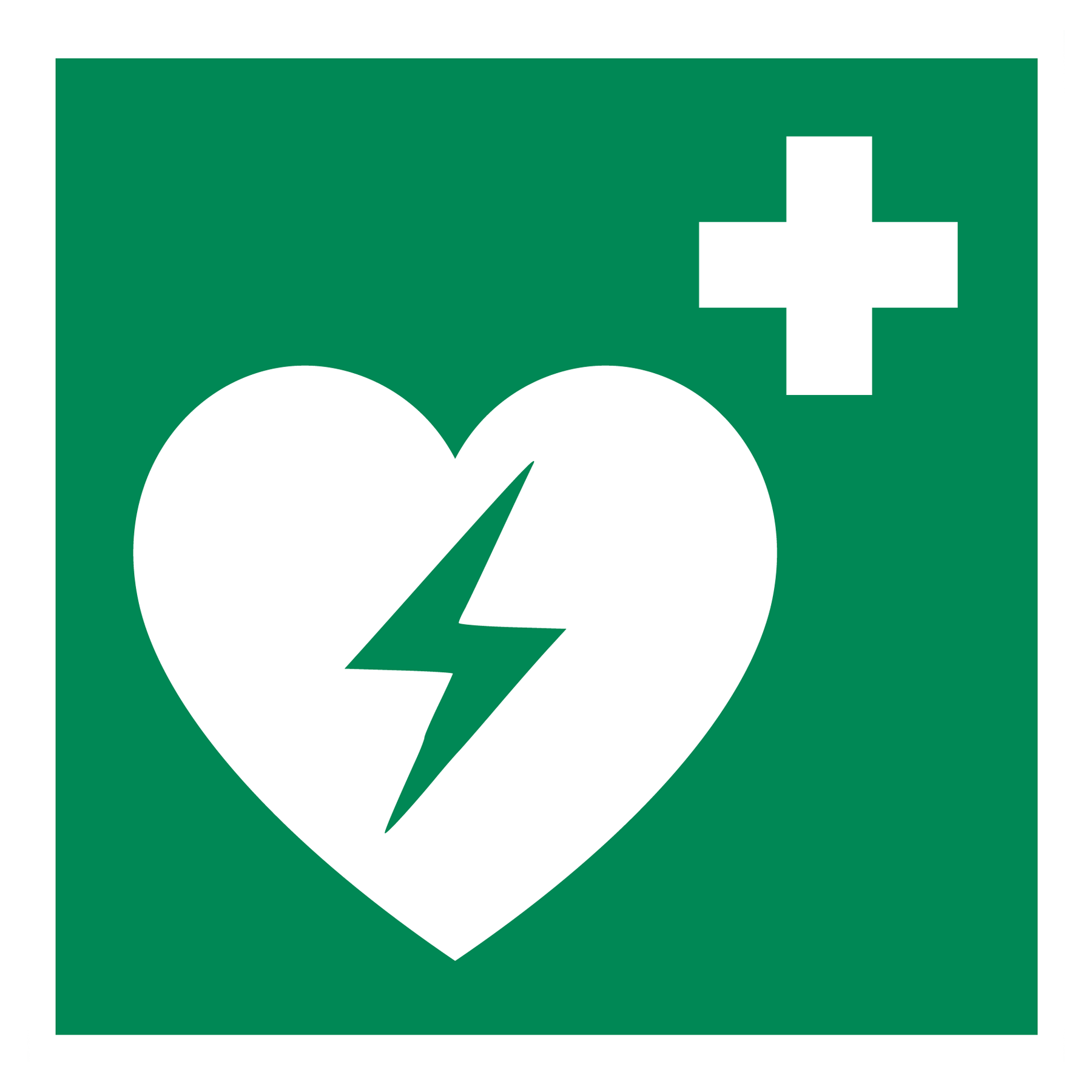 Rettungszeichen automatisierter externer Defibrillator | ASR / ISO