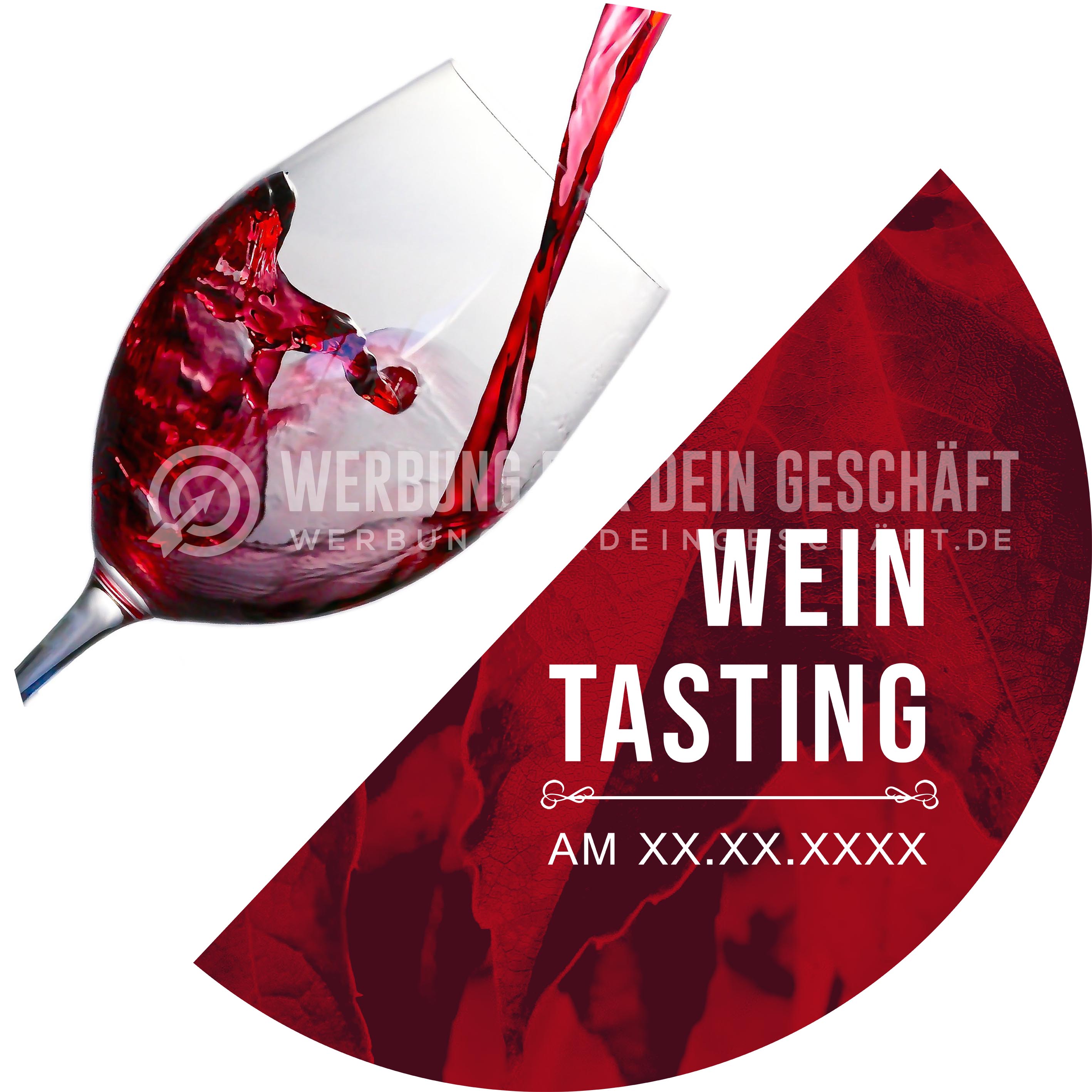  Rund | Wein Tasting Poster | Werbeposter für Wein | Rundformat