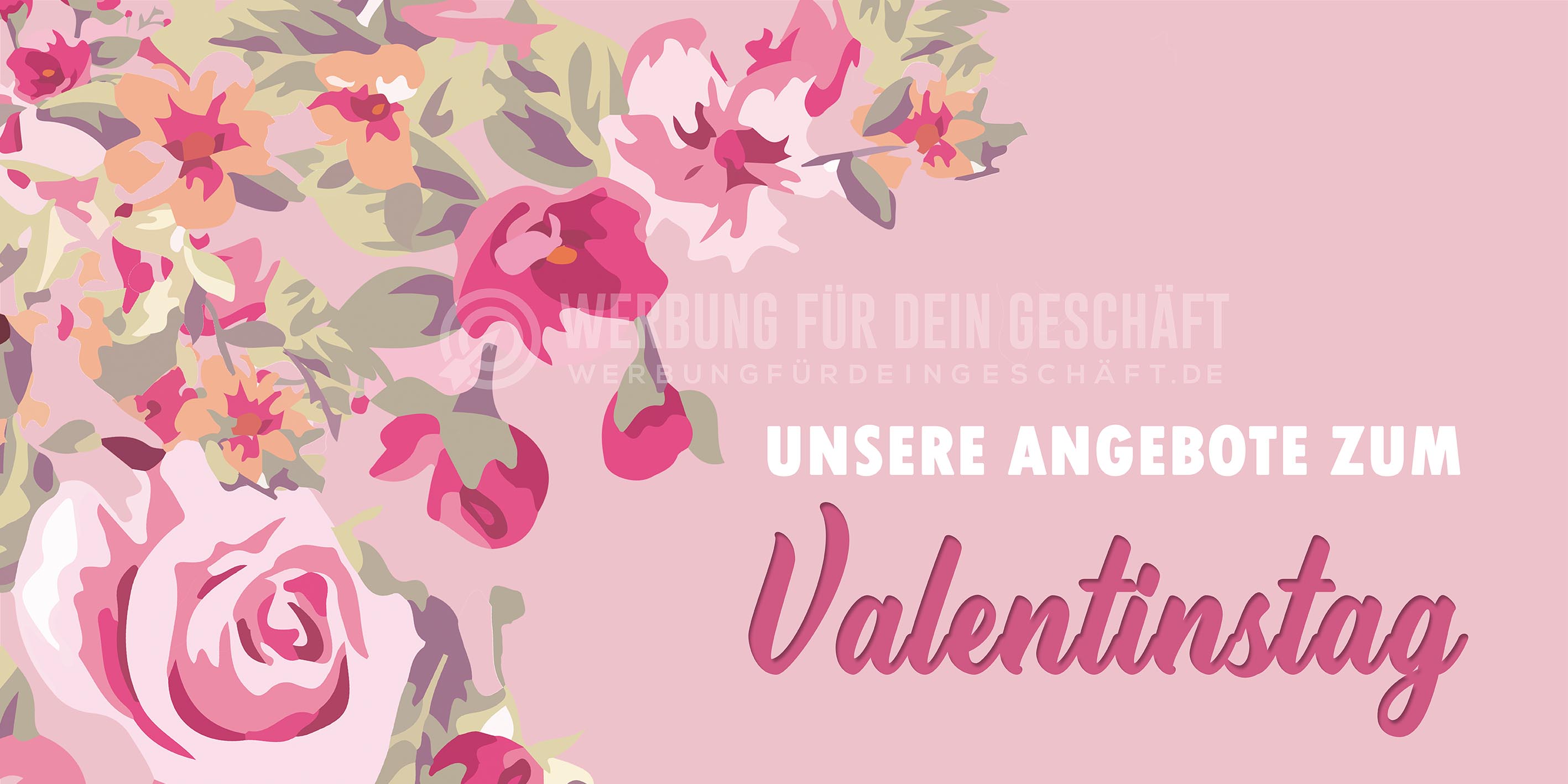 2:1 | Angebote zum Valentinstag Poster | Werbetafel zum Valentinstag | 2 zu 1 Format