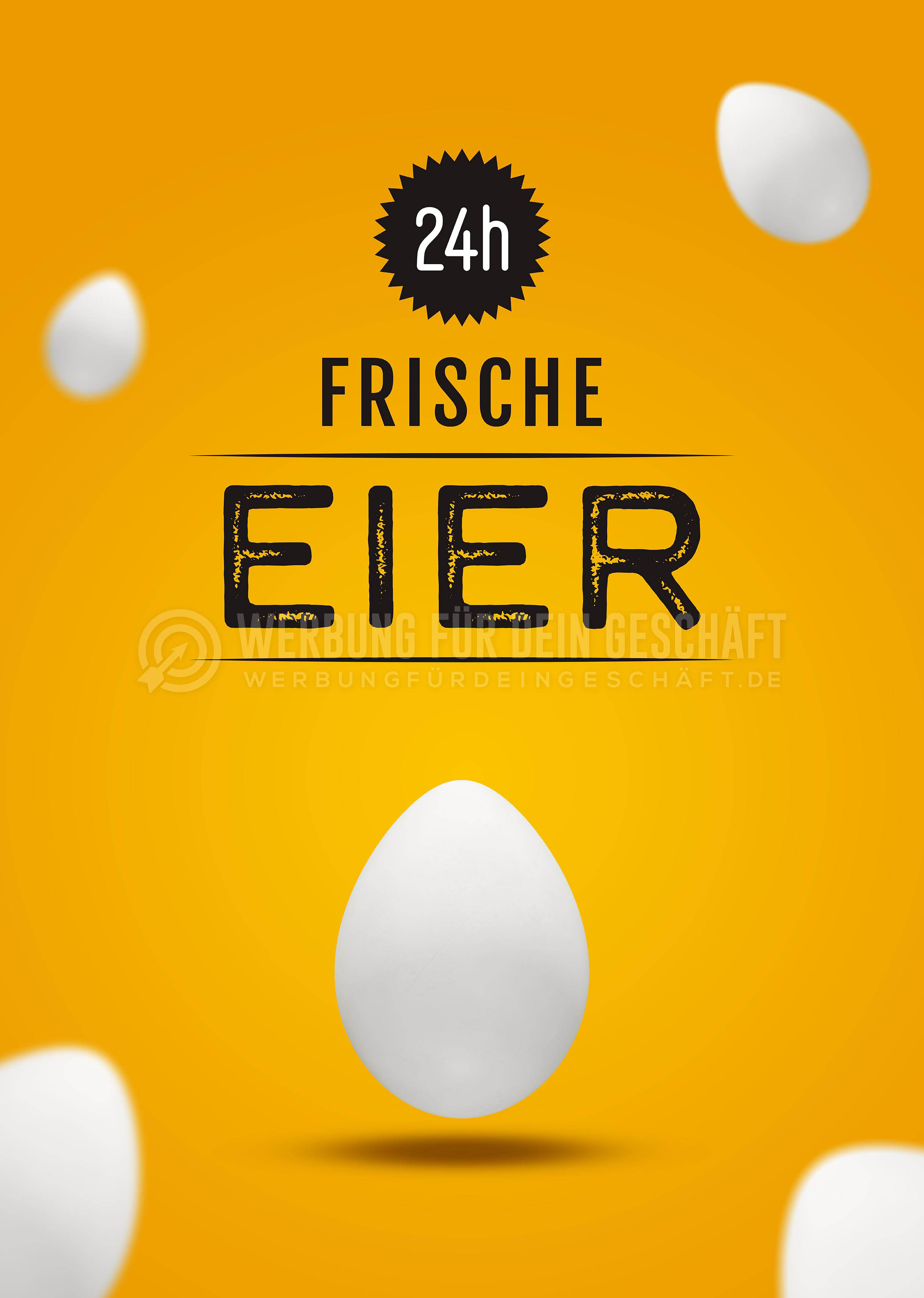 24h frische Eier Werbeplakat | Poster