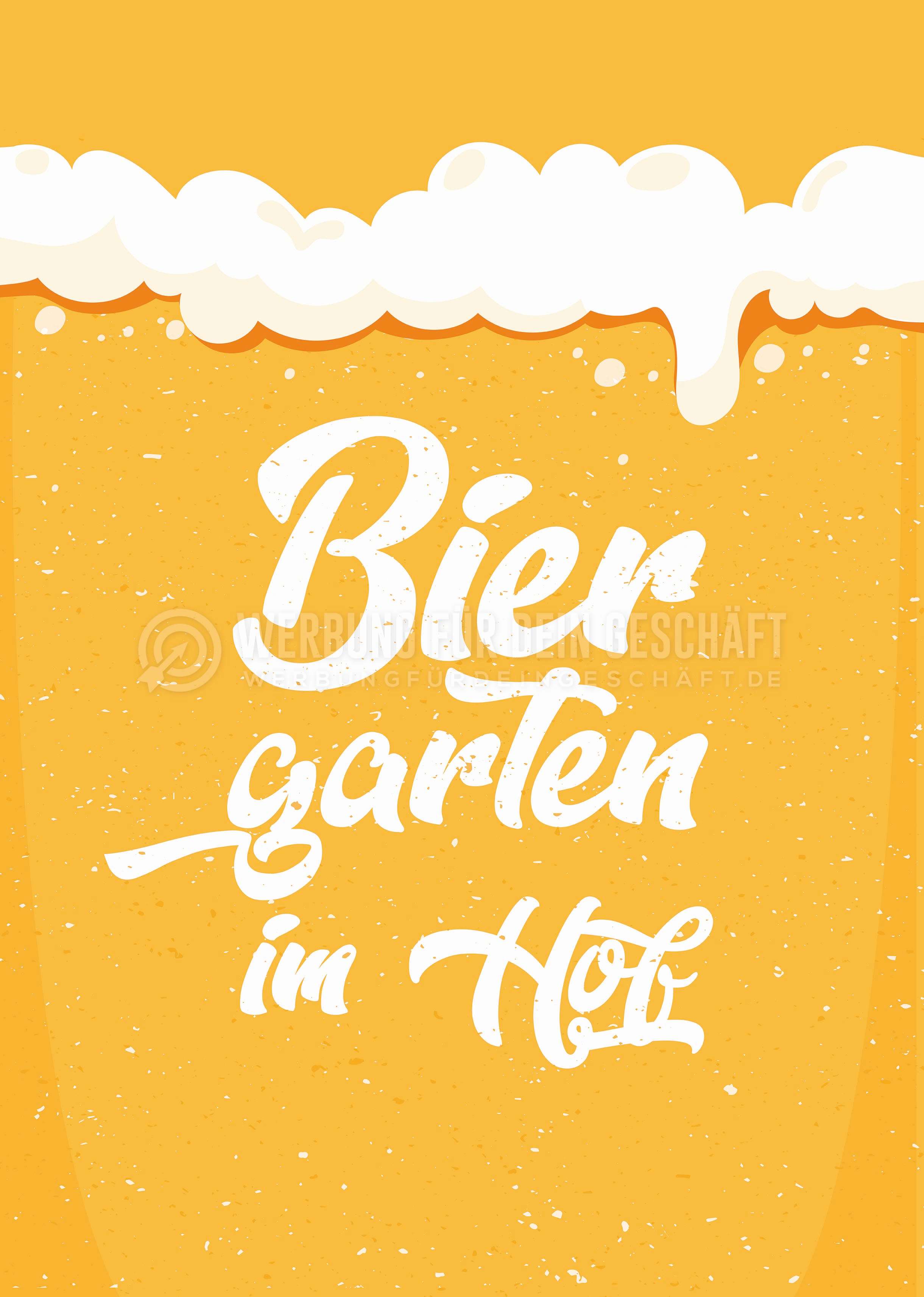 Biergarten im Hof Poster | Plakat für Werbeaufsteller