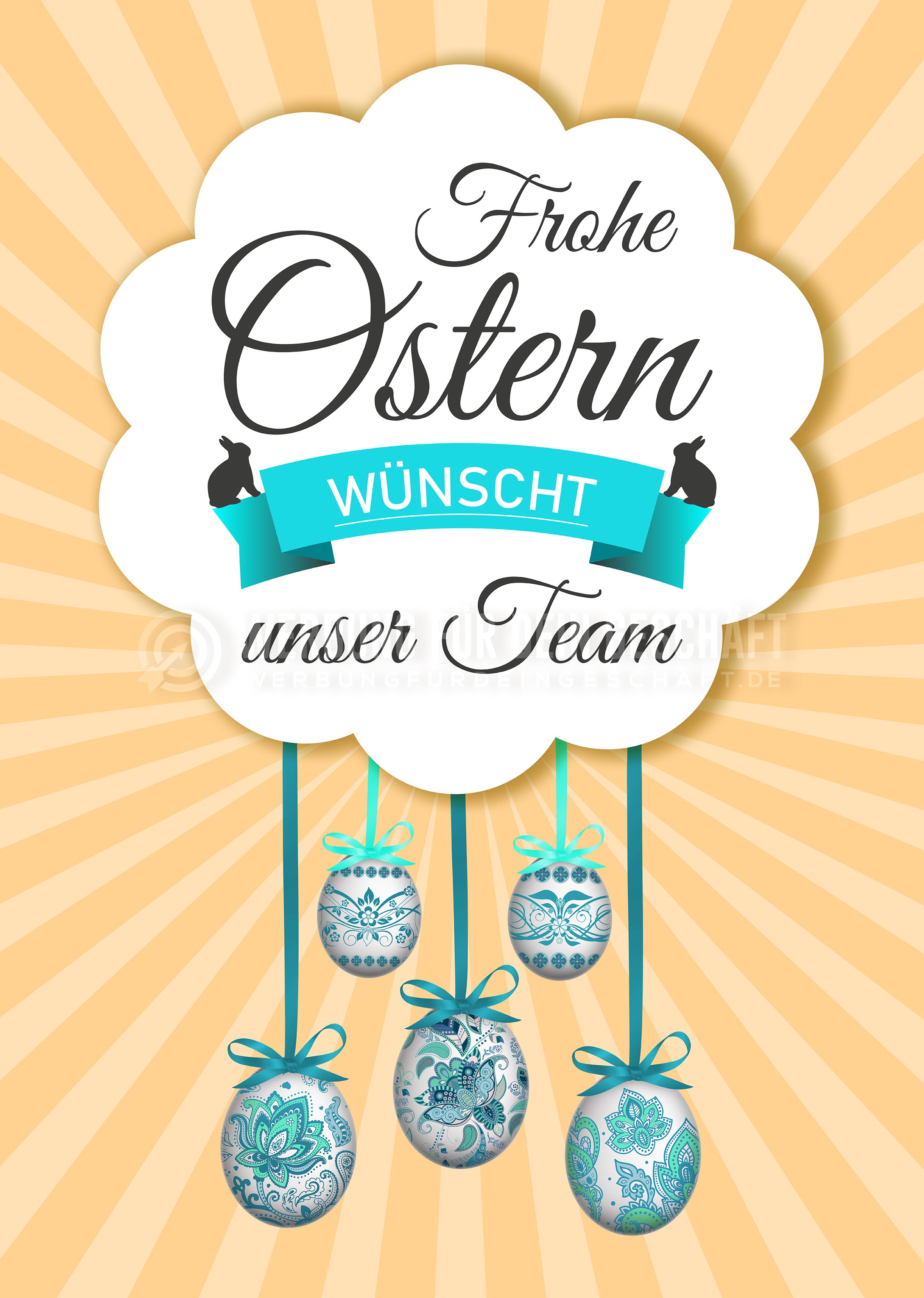 Frohe Ostern wünscht unser Team Plakat | Werbung
