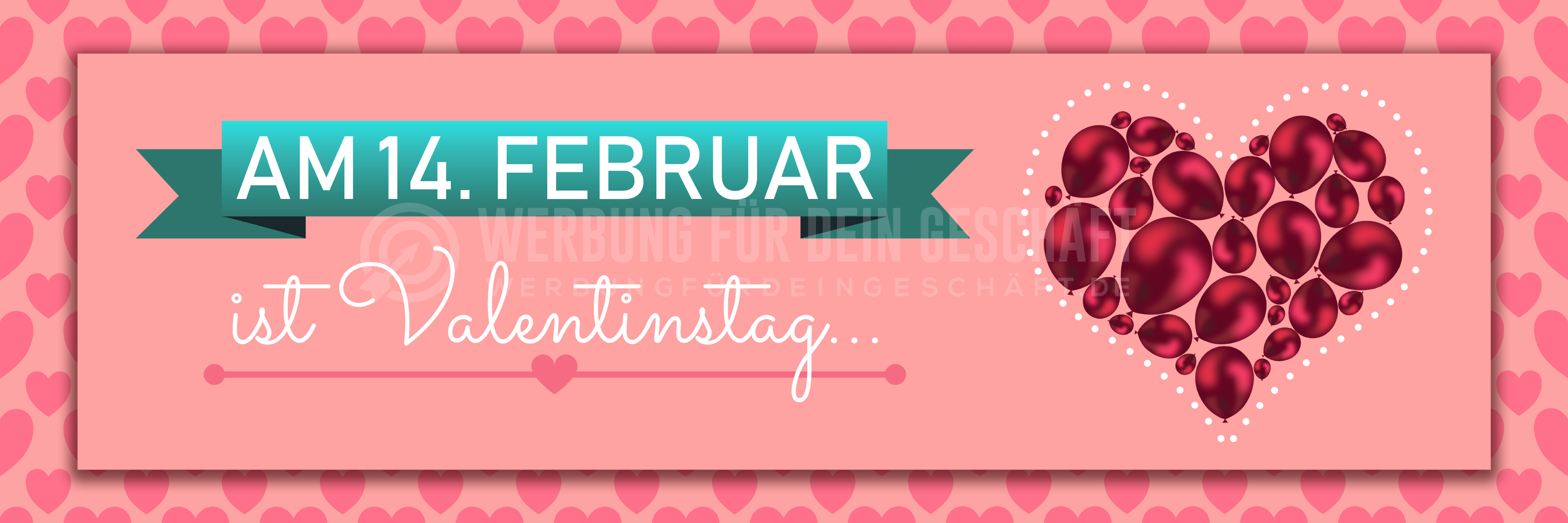 3:1 | 14. Februar Valentinstag Poster | Werbeposter für Valentinstag | 3 zu 1 Format