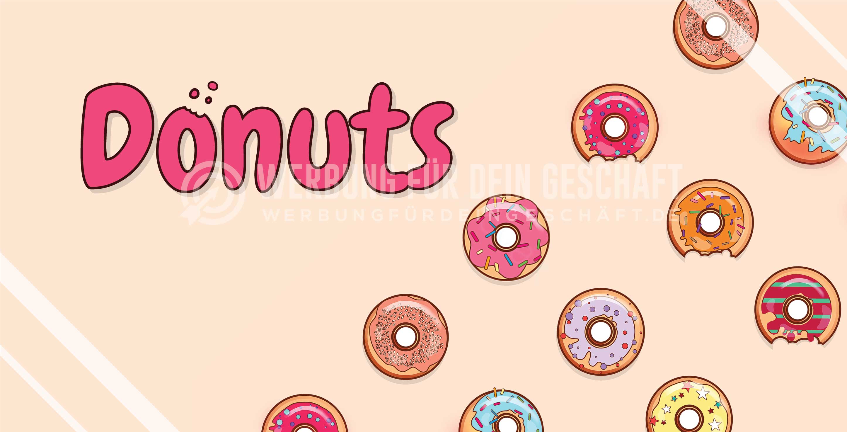 2:1 | Donuts Poster | Werbe-Poster für Donuts | 2 zu 1 Format