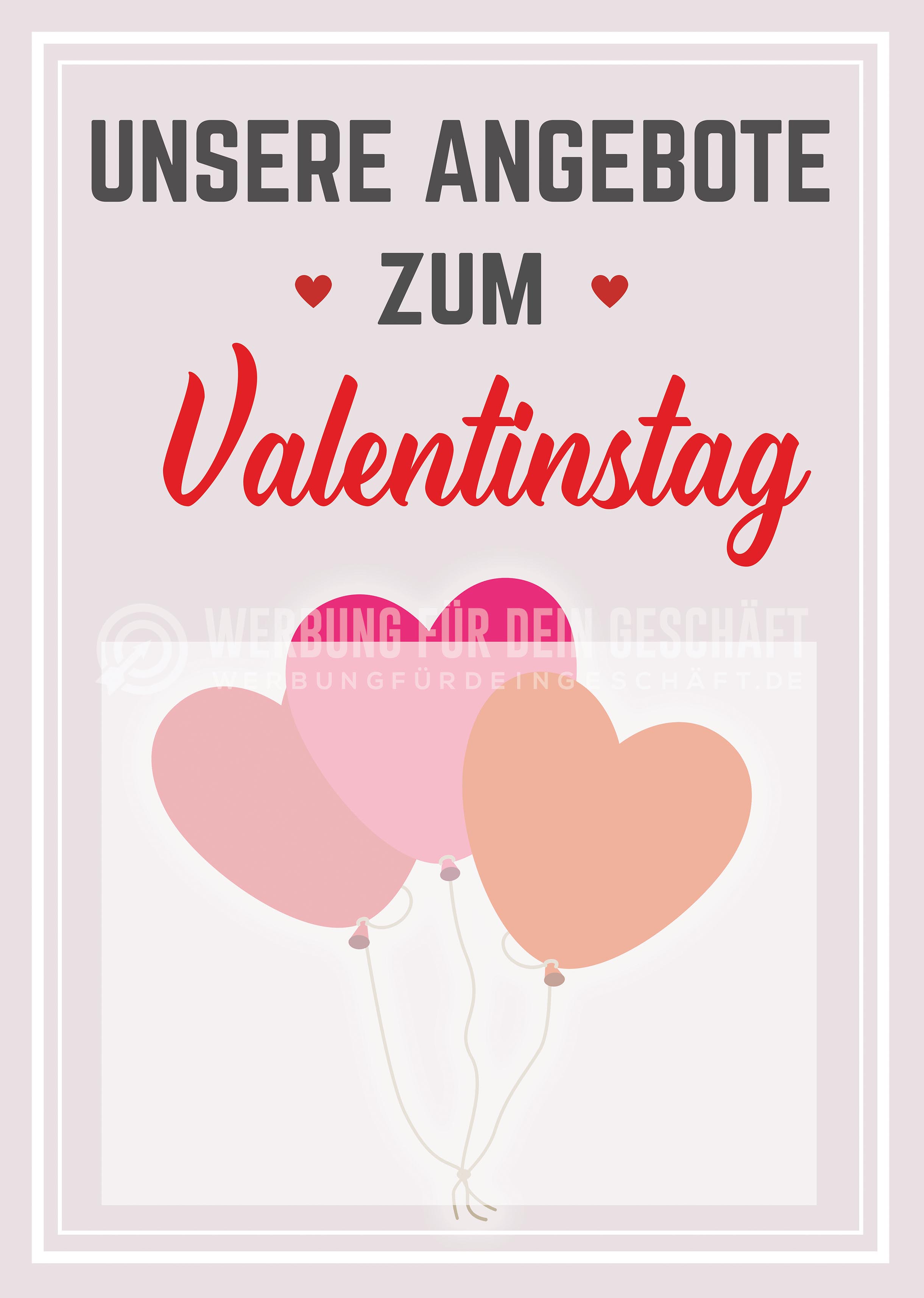 Angebote zum Valentinstag Plakat | Werbeplakat für dein Geschäft