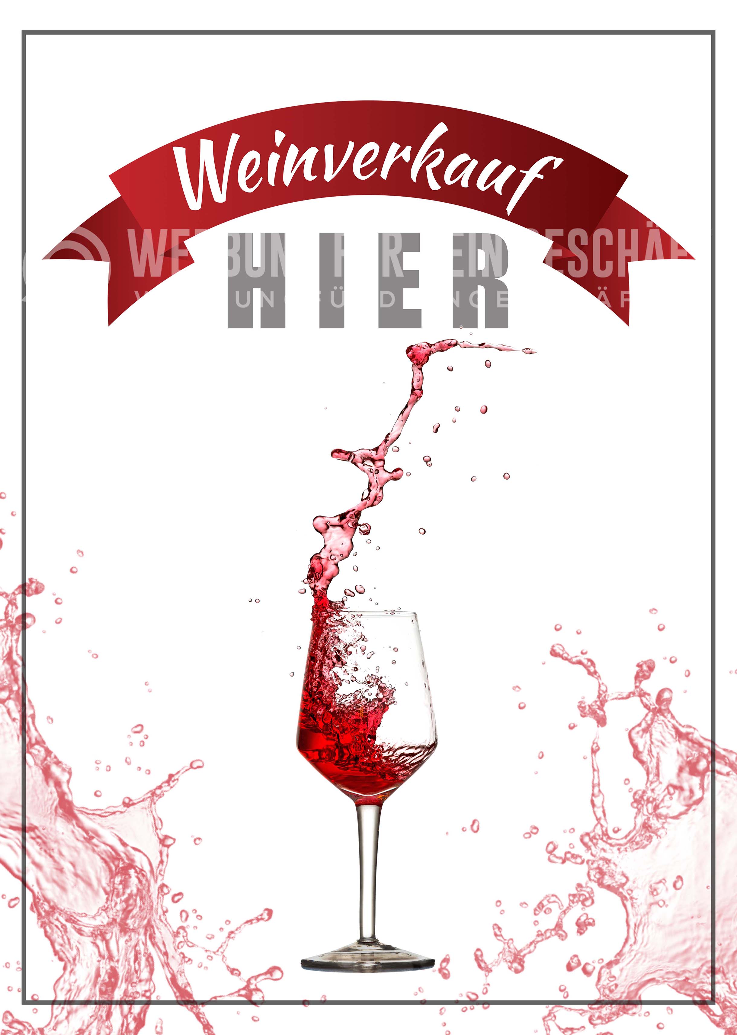 Weinverkauf hier Poster | Werbeposter für Weinverkauf
