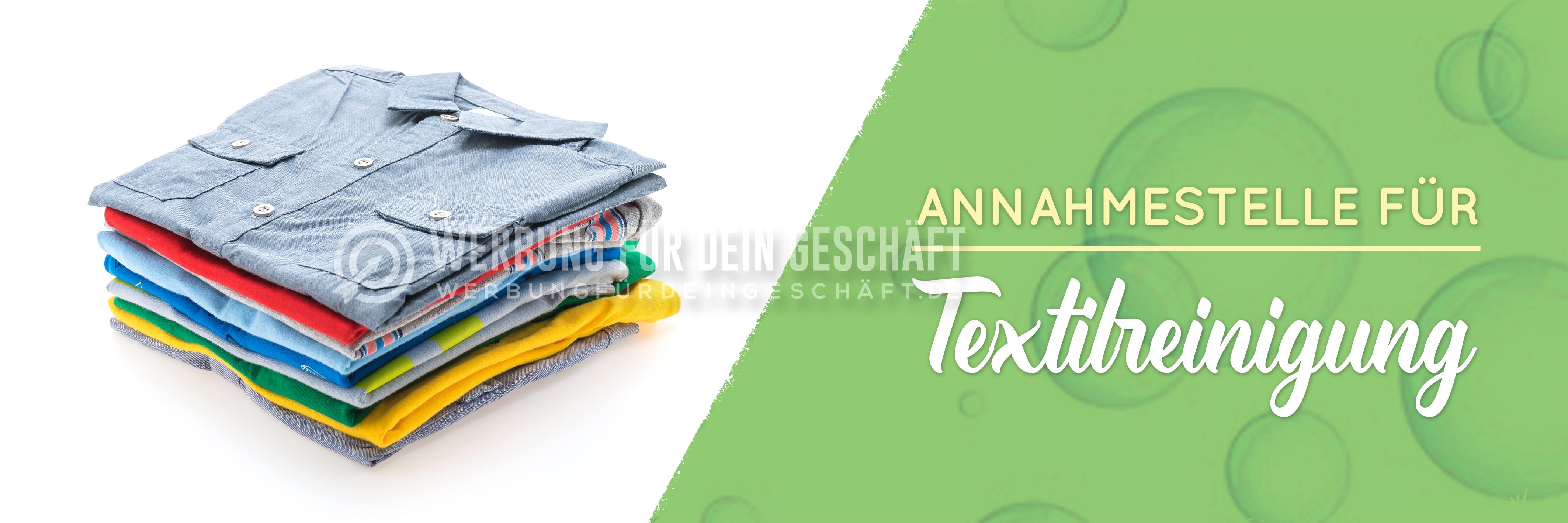 3:1 | Annahmestelle für Textilreinigung Werbebanner | Poster für Reinigung | 3 zu 1 Format