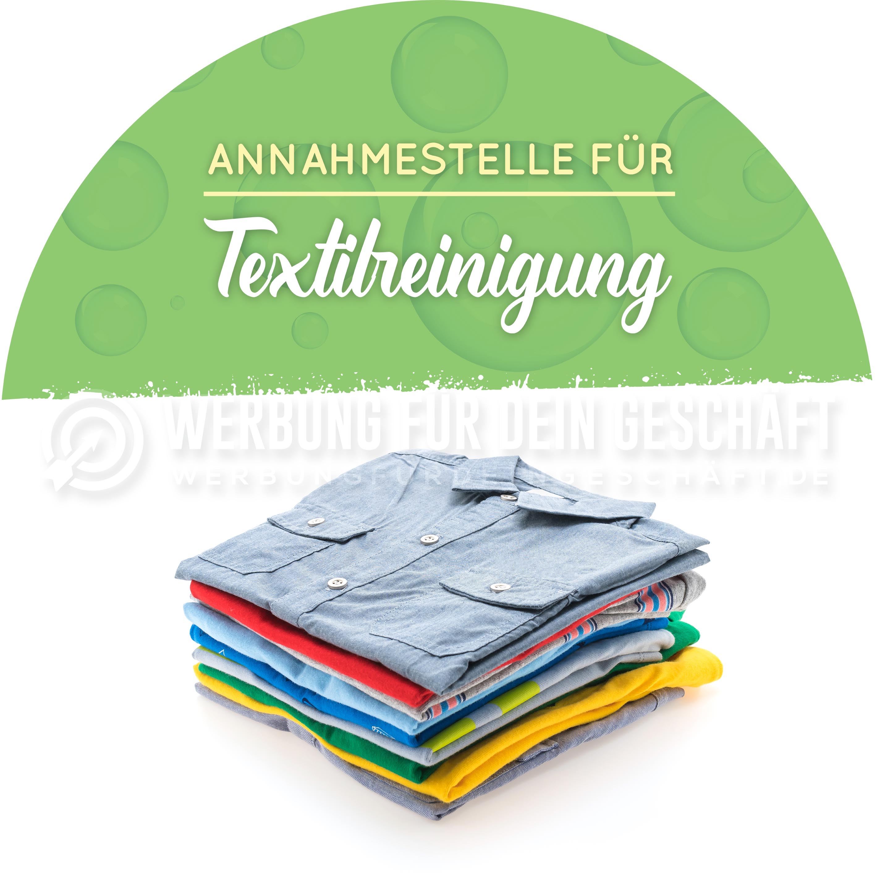 Rund | Annahmestelle für Textilreinigung Werbebanner | Poster für Reinigung | Rundformat