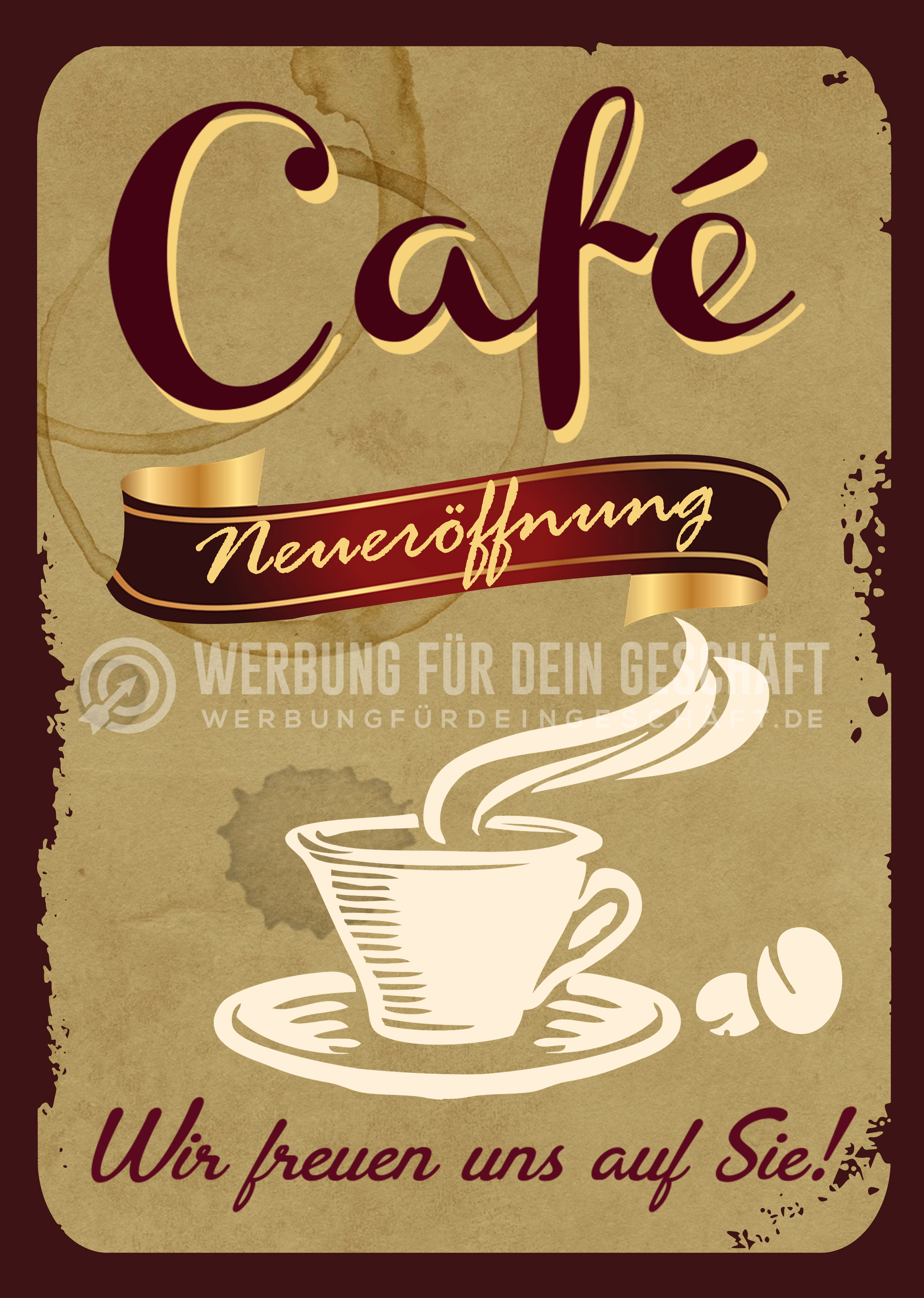 Cafe Neueröffnung - Wir freuen uns auf Sie - Poster | Werbeposter