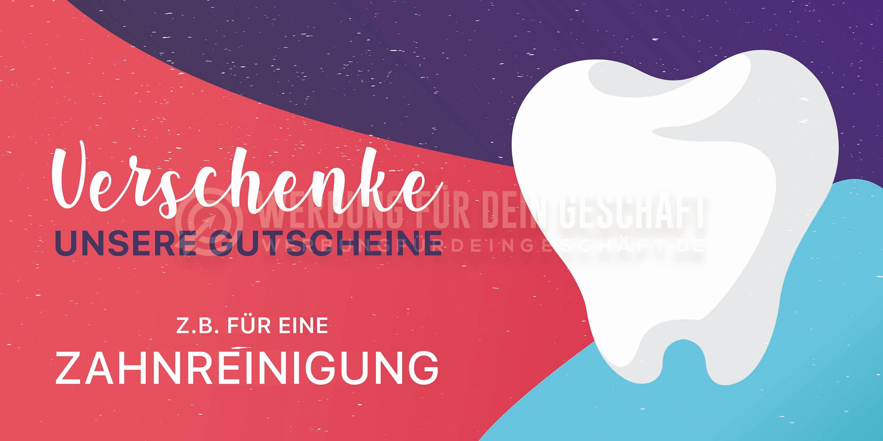 2:1 | Gutschein für Zahnreinigung Poster | Werbeplakat | 2 zu 1 Format