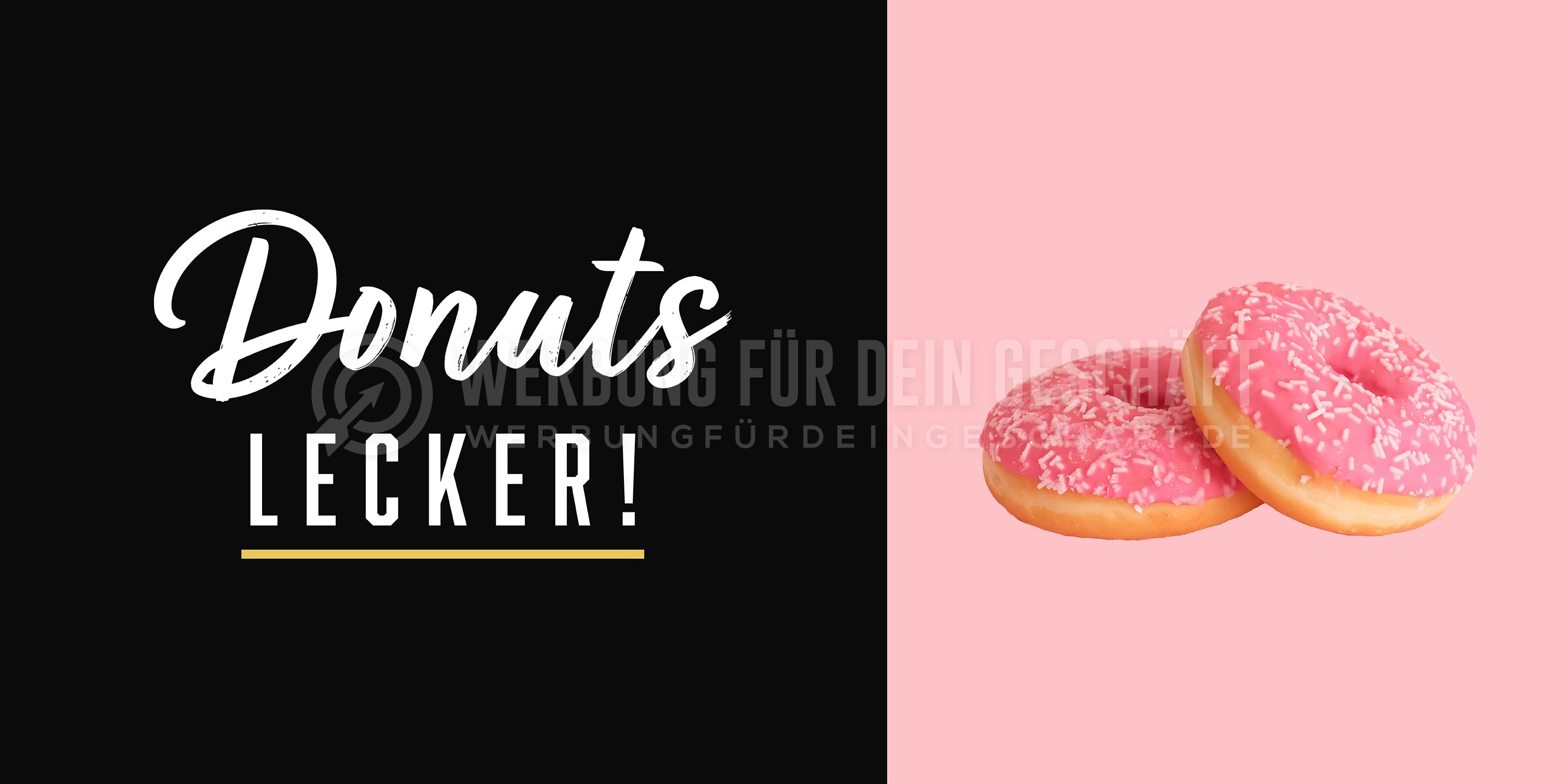 2:1 | Donuts - lecker Poster Werbung | Werbeaufkleber | 2 zu 1 Format